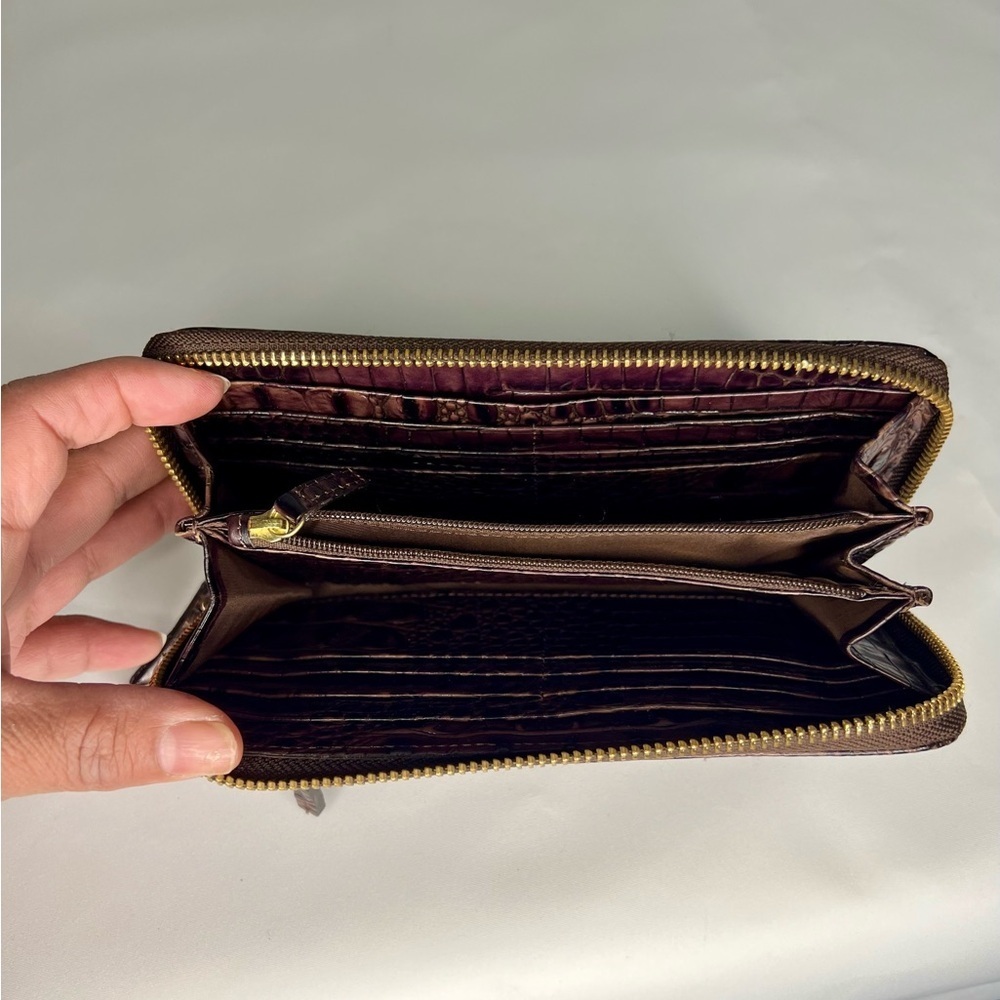 Rare Brahmin Louise Rose Satchel and Wallet Set Snake Croc Embossed Leather - Picture 13 of 15